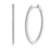 Hoop Earrings Full Moissanite For Women 925 Sterling Silver Stud Oval Shape Lab Diamond Anniversary Party Jewelry Gift