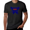 Regatas masculinas Wipeout 2097 - Camiseta azul encaracolada camisa curta de grandes dimensões roupas masculinas