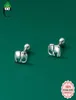 Stud ElfoPlataS Real 925 Sterling Thia Silver Fashion Cute Animal Elephant Beads Screw Earrings For Women Wedding Jewelry DA20747450444