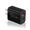 QC3.0 PD chargeurs 20W 18W 12W 2.4A Eu US AC voyage à domicile USB C chargeur mural PD chargeurs adaptateur pour Iphone huawei Samsung htc téléphone Android chargeur rapide