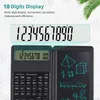 Calculatrices scientifiques multifonctions pliables Grand écran à 10 chiffres avec bloc-notes Tablette d'écriture effaçable Bloc de dessin numérique Calculatrice mathématique