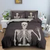 Stelt 3D Skull dekbedoverdeksel 220x240 skeletbeddenset