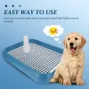 Boxes Dog Toilet Potty Tray Pad Puppy Holder Indoor Pee Training Litter Box Pets Pet Dogs Mesh Anti Cat Train Grid Slide Pads Plastic