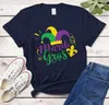 Women's Blouses Shirts Shirts Mardi Gras Shirt Hat Fat Tuesday Cotton Fashion Round Neck Female Short Sleeve Y2k 240229