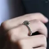 Кольца кластера Властное кольцо с драконом, мужские аксессуары для указательного пальца, открытый размер, винтажная изысканная резьба в виде животного для мужчин, подарок бойфренду