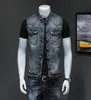 Chinesischen Stil Herren Denim Weste Vintage Casual Schlank Ärmellose Jean Jacke Retro Taste Design Frühling Sommer Weste Für Männer 5902793