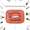 Cosmetic Bags Canned Sardines Style Bath Travel Bag Cute Wash Creative Portable Fashion Zipper Multi-function Soft For Weekend Vacation