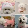 Hoodies Yumuşak Köpek Giysileri Sevimli tavşan köpek kıyafetleri Küçük Köpekler Yorkshire Noel Giysileri Kedi Hoodie Köpek Giysileri Pembe Pijama Köpek Ceket