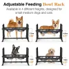 Feeders Adjustable Height Elevated Dog Bowl with Double Stainless Steel Bowl Rack Feeder Removable for Cats and Small Medium Dogs