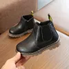 Chaussures d'extérieur pour enfants, bottes à la mode pour enfants, bottes d'équitation en cuir souple, chaudes et en fourrure, bottines décontractées pour bébés filles, automne-hiver 2023