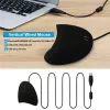 Mice Wired Vertical Ergonomic Mouse, 6 Buttons Optical Ergo Mouse With 4 Level DPI Switch 1000 1200 1600 2400, Right Handed, Black