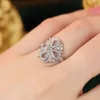 TiffanyJewelry Heart Designer Sonnets de diamant pour femmes anillos Finger anillos Snowflake Ring V Gold incrusté avec un tournesol chanceux R 2M63 2M63 2M63 UQNW UQNW 7GFW