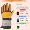 Gloves Winter Thermal Heated Gloves Battery Powered Motorcycle Heating Gloves Waterproof Touch Screen Hand Warmer for Cycling Skiing