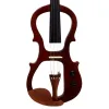 Violon stock violon silencieux pleine taille 4/4 corps en bois d'érable massif 4 cordes violon marron avec accessoire avec étui rigide en plastique ABS gratuit