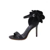 Chaussures habillées fleuris femme rose pompes sandales à talons hauts de nuit talons de nuit sexy dames stiletto mujer