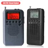 Radio HRD104 Pocket Radio Stereo Antenna Digital Tuning Radio LCD Display Radio FM AM Pocket med förarens högtalare laddningsbara