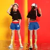 Scene Wear Kids Hip Hop Outfits Dancing Clothes Jazz Ballroom Costumes For Girls Dancewear Street Dance T Short Shorts Fashion