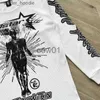 Magliette da uomo Magliette da uomo Hellstar T-shirt lunga a maniche lunghe Stampa grande Hell Star Nero Bianco Uomo Donna Top Tee T-shirt J231111 240229