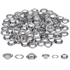 Gereedschap 4mm20mm 100 stks Sier Oogje en Oogje Punch Die Tool Set Metalen Knop voor Diy Leer Ambachtelijke Kleding schoenen Riem Tas Grommet