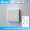 Contrôle SONOFF TX Ultimate Smart Wall Switch Accès tactile complet LED Light Edge MultiSensory EWeLink Télécommande via Alexa Google Home