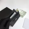 2CM223 도매 패션 블랙 ID 신용 카드 소지자 여성 미니 지갑 진짜 가죽 남성 디자이너 순수한 색상 양면 상자