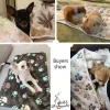Cobertor macio e fofo para animais de estimação com estampa de pata, cobertor fofo para cães, lençol quente para cama de animais de estimação, protetor de almofada para cães e gatos, capas deslizantes para sofá