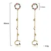 Boucles d'oreilles pendantes en Zircon coloré pour femmes, belle chaîne longue en forme de cœur, mode exquise, douce et Glamour, bijoux cadeau, 2024