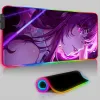 Almofadas Honkai Star Rail Kafka Backlight Pad Laptop Kawaii Mouse Pad Grande Anime Girl Gaming Keyboard Mousepad Acessórios para PC Tapete de mesa