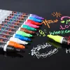 Markers 12 pièces marqueurs à craie liquide stylos effaçables couleurs surligneurs tableau d'écriture LED stylo néon en verre, tableau noir, fenêtres