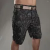 Men's Shorts Men Summer Button Zipper Urban Military Tactical Straight Leg Pockets Solid Camouflage Print Cargo Streetwear