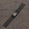 Uhrenarmbänder Armband Schwarz 18mm 20mm 22mm 24mm Edelstahl Metallarmband Armband Einseitiger Knopf Gerades Ende Handgelenkband auf Sa276i