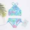 Swim wear Flower Print Girls Swimsuit Swimwear Colorful Kids Bikinis Summer Girls Bikini 2024 Children Biquini Infantil Bathing Suit A366 240229