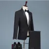 Costumes noir smoking marié marié costume d'affaires robe de soirée de mariage Occasions spéciales smoking 2 pièces ensemble hommes costume vestes pantalon