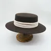 Bérets café plaisancier chapeaux pour femmes chapeau d'hiver FlatWool Fedora avec bande danse fête scène Performance dames