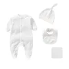 Zestawy Niestandardowe imię dziecka nowonarodzone/chłopiec przychodzący do domu strój baby shower Ubranie romper+kapelusz+śliniaki+ręcznik 4PCS bawełniane noworodki stroje