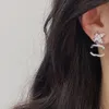 Pendientes de diseñador de marca Pearl EarDrop Pendientes con letras Pendientes clásicos para mujer Joyería para fiesta de boda Pendiente de diamante con incrustaciones de acero inoxidable de plata 925