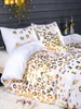 White Luxury European Royal Gold Embroidery Bedding Set 3D Duvet Cover Bed Sheet Single Double Queen Size Bedspread Pillowcases 240226