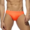 Costume da bagno da uomo Slip bikini a vita bassa maschile Tinta unita Nylon Coppa da nuoto Pantaloncini da spiaggia anti imbarazzanti Cravatta