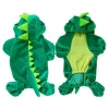 Hoodies yeni yaratıcı sevimli evcil köpek kedi yeşil dinozor ejderha süslü kumaş cosplay kostüm kıyafet giysileri köpek kıyafetleri