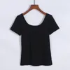 T-shirt da donna T-shirt carina oversize femminile Top a maniche corte T-shirt estiva sexy slim senza schienale T-shirt nera T-shirt casual da ragazza Femme