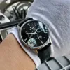 VVSlock Men's volledig functionele mechanisch horloge kalf lederen band 316 Fijne stalen kast power opslag kalenderdisplay, nauwkeurig