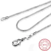 Lungo 16-28 pollici 40-80 cm 100% autentico solido argento sterling 925 girocolli collane 1 mm catene di serpente collana per le donne intere 293P