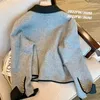 Classico coreano giacche in tweed donna elegante lusso corto capispalla monopetto vintage chaquetas primavera misto lana cappotti Q28 240226