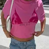 Blouses pour femmes Chemises Chemises Mode d'été Sexy Bikini Col rond Manches courtes Pull Ample T-shirt polyvalent 240229