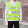 Motorcycle Apparel Reflective Vest High Visibility Construction Gear Walking Running Hiking Work Biking Mesh Cloth With Strips Adults