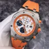 Pilotklocka Top Wristwatch AP Wrist Watch Royal Oak Offshore Series 26217BC Chronograph Men's VIP Limited till 12 stycken av 18K vitt guldmaterial