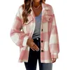 여성용 재킷 양털 재킷 캐주얼 긴 슬리브 컬러 블록 플러시 족장 코트 싱글 버튼 양장 양모 레트로 셔츠 겉옷 아우터웨어