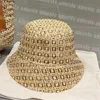 Diseñador Sombrero de paja Hombres Mujeres Sombrero del cubo Carta Primavera Verano Sombreros de ala ancha Unisex F Fisher Sombreros Gorras casuales de lujo Moda Sombreros para el sol