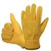 Gloves Work Gloves Men's Leather Motorcycle Driver Cycling Outdoor Sports Racing Security Protection Safety Yellow Riding Gloves