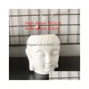 شموع 3D Buddha Head Planter Sile Molds DIY راتنجات الحرف الأسمنت بوت الزهرة Mod Candlestick Candle Making Tools Drop Dh0xo